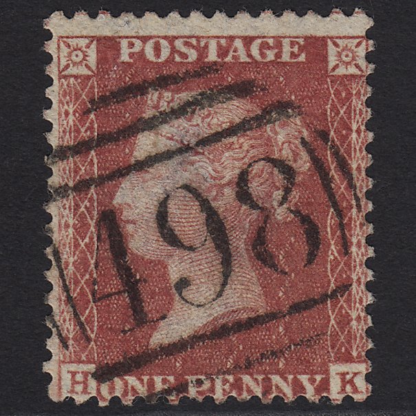 GB QV 1857 1d (Plate 36) SG40-C10(1) HK FU Manchester 498 Missing Imprimatur
