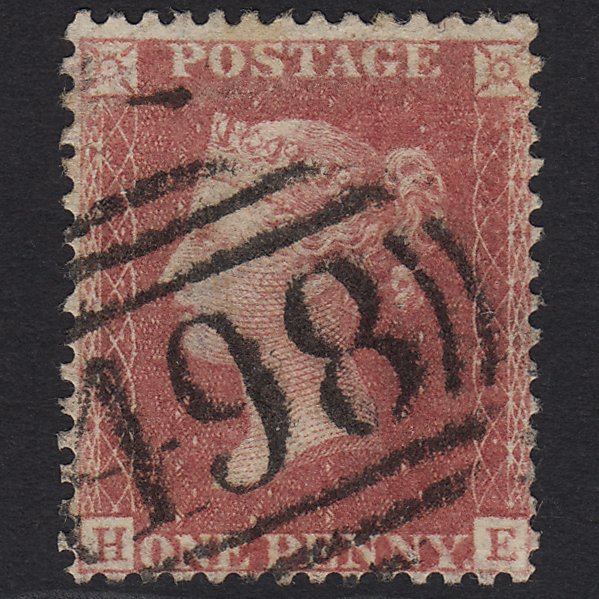 GB QV 1857 1d Rose-red SG40-C10(1) HE GU Manchester 498
