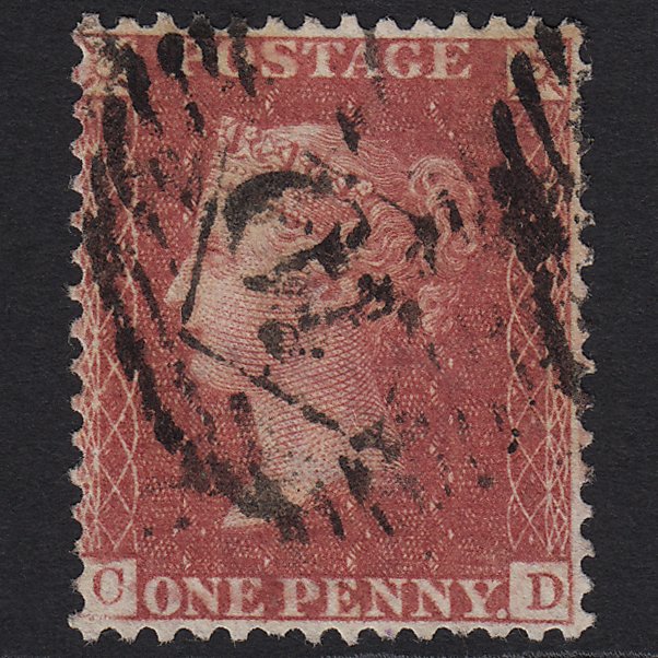 GB QV 1857 1d Rose-red (Plate 52) SG40-C10(1) CD GU London IS Cancel