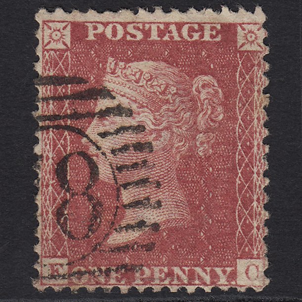 GB QV 1857 1d Rose-red (Plate 47) SG40-C10(1) FC GU London D&S Cancel