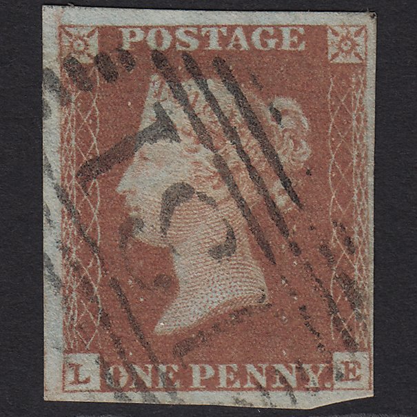 GB QV 1841 1d Red-brown (Plate 73) SG8-B1(1) LE FU Edinburgh 131 4M Imperf
