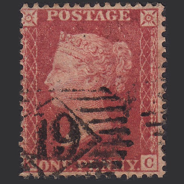 GB QV 1857 1d Rose-red (Plate 57) SG40-C10(1) KC GU London IS 19