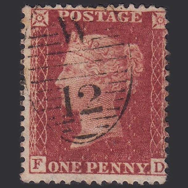 GB QV 1857 1d Deep Rose-red (Plate 47) SG41-C10(4) FD GU London D&S W12
