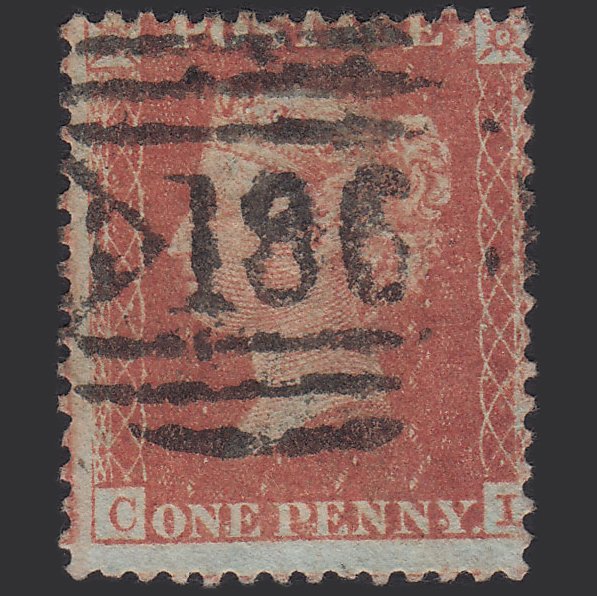 GB QV 1856 1d Red-brown (Plate 35) SG29-C8(1) CL FU Dublin 186 Irish Spoon