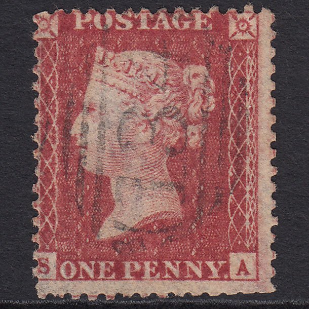 GB QV 1857 1d Rose-red (Plate 27) SG40-C10(1) SA GU Bristol 134 Misperf