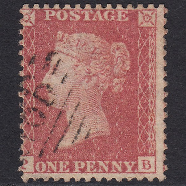 GB QV 1857 1d Pale Rose (Plate 59) SG39-C10(3) PB FU Dublin 186 Misperf