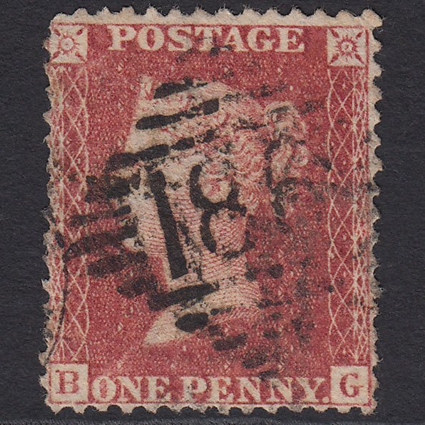 GB QV 1863 1d Rose-red (Plate 50) SG42-C12(1) BG GU Dublin 186