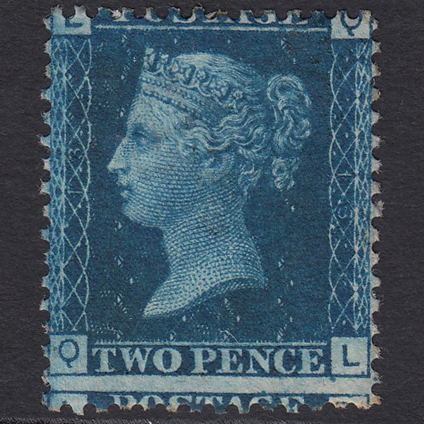 GB QV 1869 2d Blue (Plate 13) SG46-G3 QL Good M Mint Large Misperf