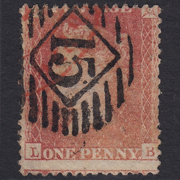 GB QV 1857 1d (Plate 47) SG40-C10(1) LB GU London IS 15 & Red Pmk Large Misperf
