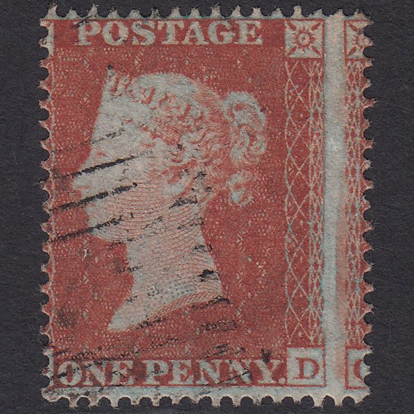 GB QV 1854 1d Red-brown (Plate 203) SG17-C1(1) OD FU Scotland Large Misperf