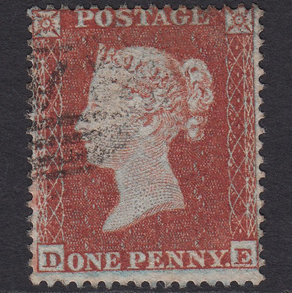 GB QV 1854 1d (Plate 195) SG17-C1(1) Framed Reverse DE FU Light Cancel