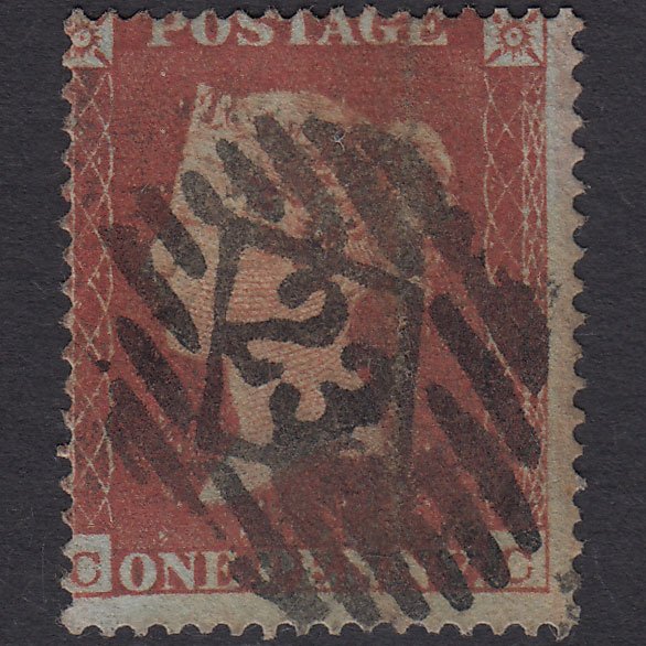 GB QV 1854 1d Red-brown (Plate 166) SG17-C1(1) CC GU London IS 23
