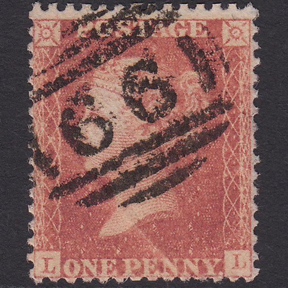 GB QV 1857 1d Rose-red (Plate 45) SG40-C10(1) LL GU Berwick 66