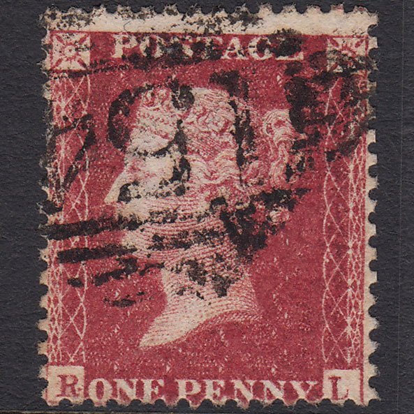 GB QV 1857 1d Deep Rose-red (Plate 58) SG41-C10(4) RL FU Cookstown 154