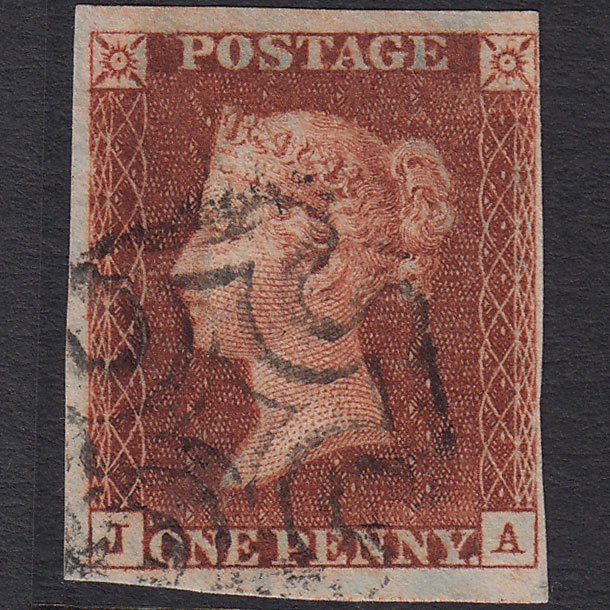 GB QV 1841 1d Red-brown Penny Black (Plate 9) SG7-A2 JA VFU 4 Margins MX