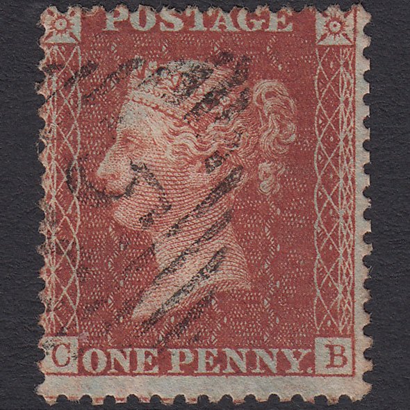 GB QV 1856 1d Red-brown (Plate 32) SG29-C8(1) CB FU Banbridge 58