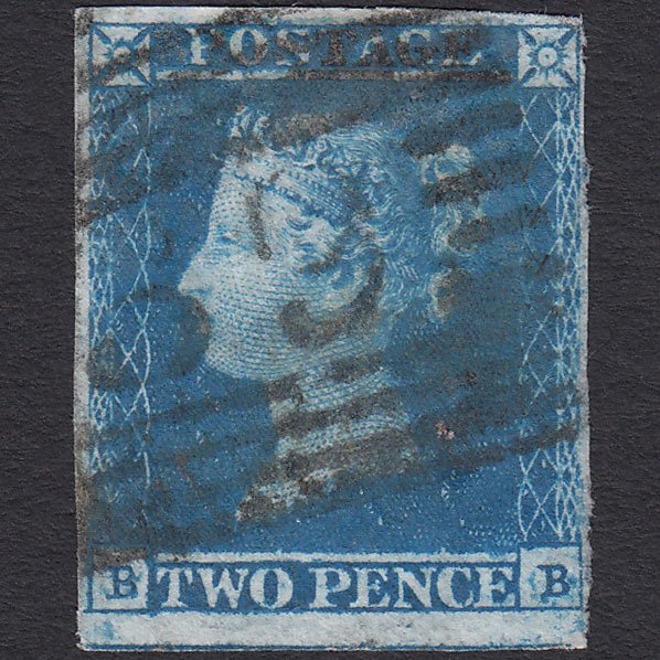 GB QV 1841 2d Blue (Plate 4) SG14-E1(2) BB GU 4 Margins Scotland