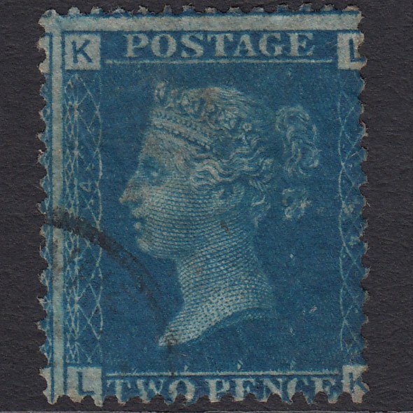 GB QV 1869 2d Blue (Plate 14) SG46-G3 LK GU Light Cancel Large Misperf