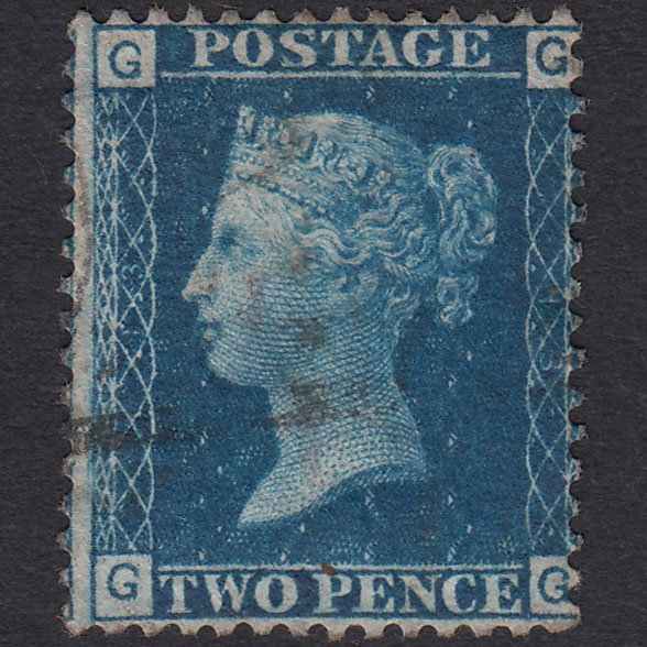 GB QV 1869 2d Blue (Plate 13) SG46-G3 GG FU Light Cancel