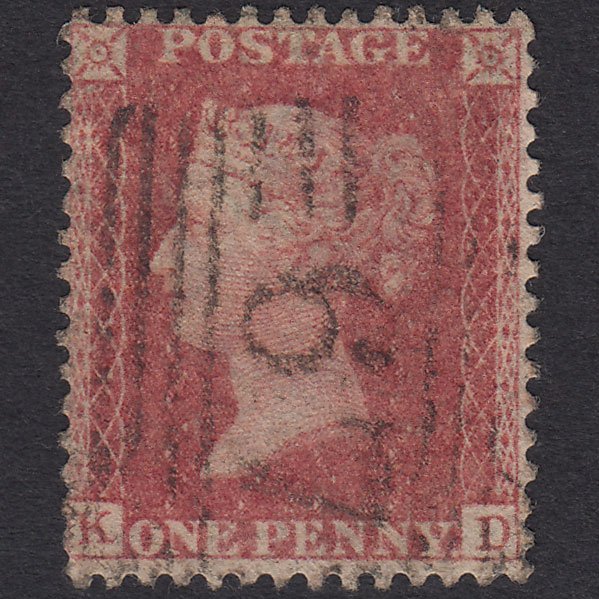 GB QV 1857 1d Pale Rose (Plate 57) SG39-C10(3) KD FU Carluke 67