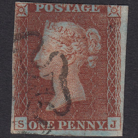 GB QV 1841 1d Red-Brown Penny Black Plate 11 SG7-A2 SJ Maltese Cross