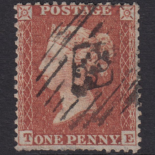 GB QV 1855 1d Red-Brown Plate 14 SGC6(1) TE GU London Is 33