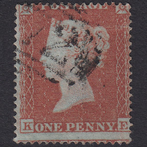 GB QV 1854 1d Red-Brown Plate 170 SG17-C1(1) KE GU Misperf