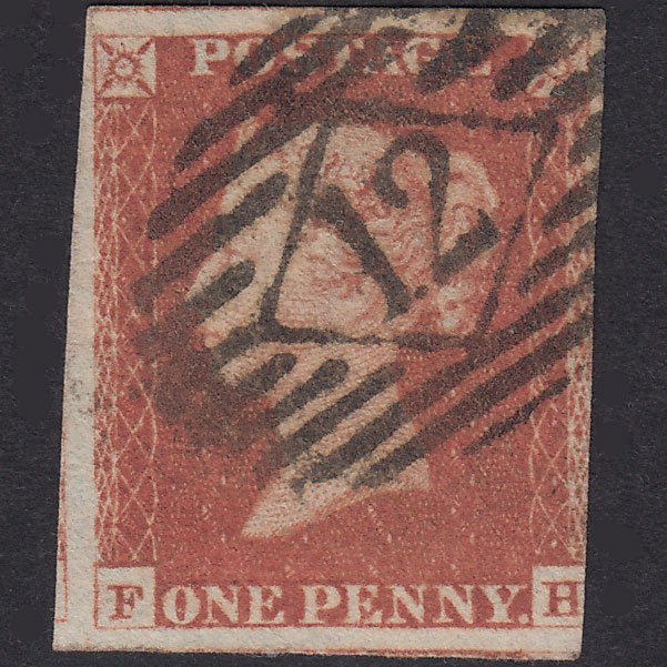GB QV 1841 1d Red-Brown Plate 75 SG8-B1(1) FH GU 3 Margins London IS 12