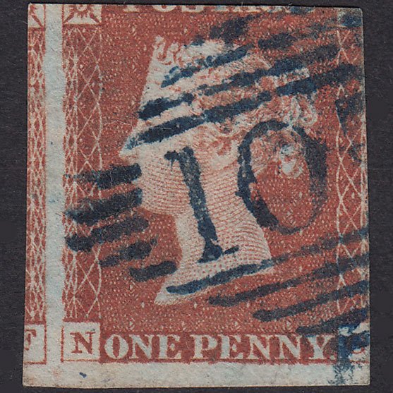GB QV 1841 1d Red-Brown Plate 60 SG8-B1(1) NG GU Blue Irish Pmk