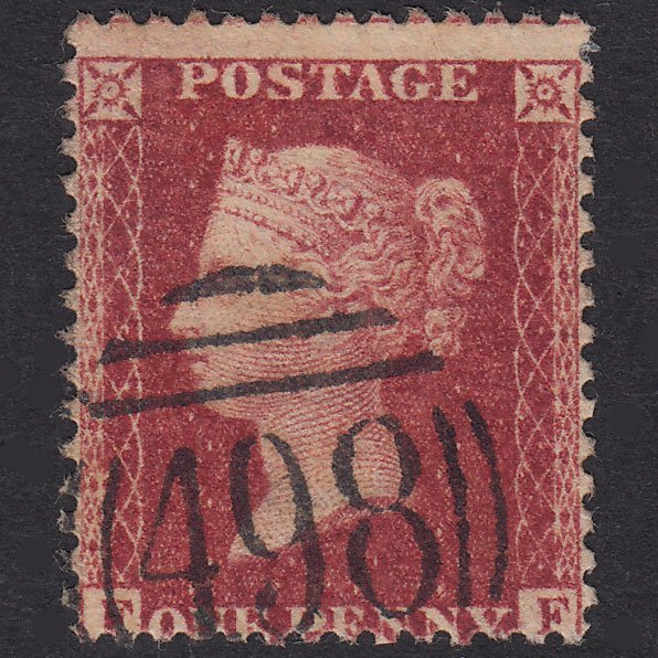 GB QV 1857 1d Plate 46 SG41-C10(2) FF FU Manchester 498 Spoon