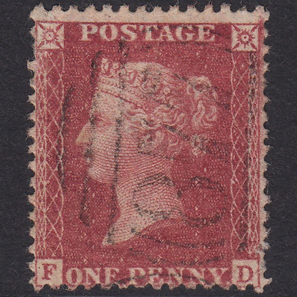 GB QV 1857 1d Rose-Red Plate 27 SG40-C10(1) FD GU Whitehaven 877