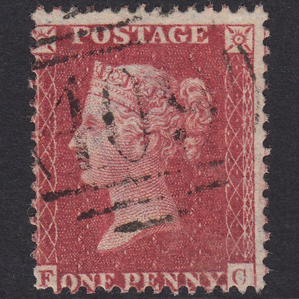 GB QV 1857 1d Rose-Red Plate 34 SG40-C10(1) FD FU Jersey 409