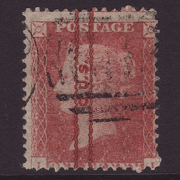 GB QV 1857 1d Penny Rose-red SG40 VFU Ous Opt Pp148