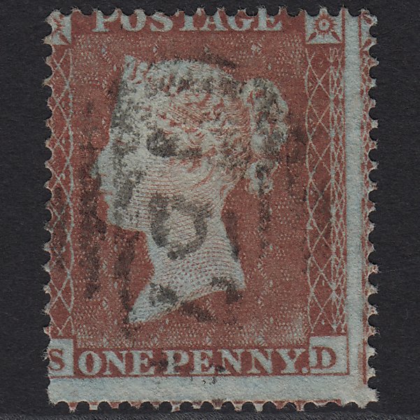 GB QV 1854 1d Red-brown (Plate 176) SG17-C1(1) SD GU Misperf