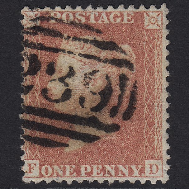 GB QV 1857 1d Rose-red (Plate 59) SG40-C10(1) FD FU Dawlish 239