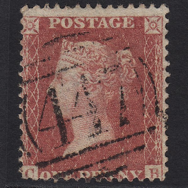 GB QV 1857 1d Rose-red (Plate 34) SG40-C10(1) CB FU Leeds 44