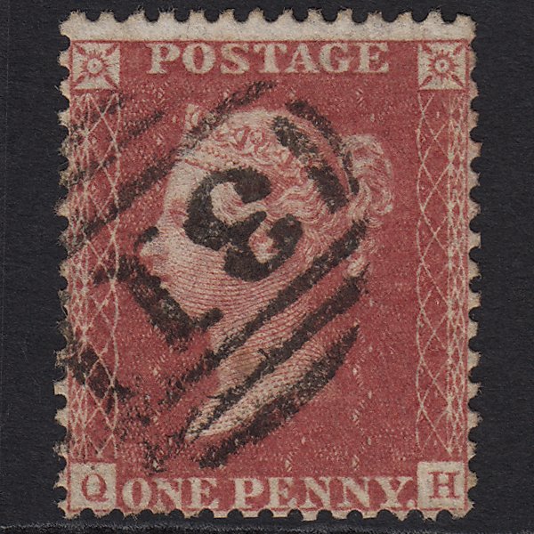 GB QV 1857 1d Rose-red (Plate 62) SG40-C10(1) QH FU Glastonbury 311