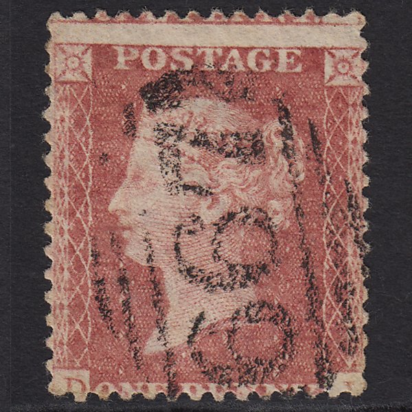 GB QV 1857 1d Rose-red (Plate 68) SG40-C10(1) DJ FU Rye 667 Misperf