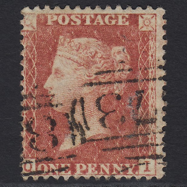 GB QV 1857 1d Rose-red (Plate 44) SG40-C10(1) QI FU Weymouth 873 Misperf