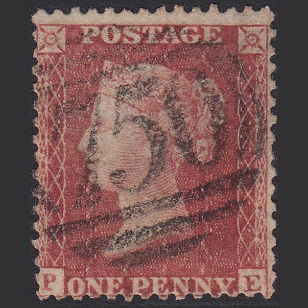 GB QV 1857 1d Rose-red (Plate 59) SG40-C10(1) PE GU Stourbridge 750