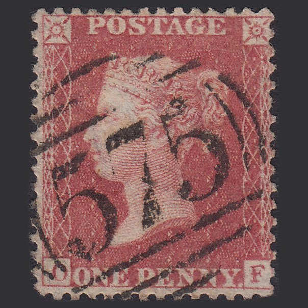 GB QV 1857 1d Rose-red (Plate 59) SG40-C10(1) OF FU Norwich 575