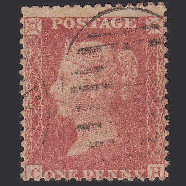GB QV 1857 1d Pale Rose (Plate 48) SG39-C10(3) CH GU London D&S Cancel