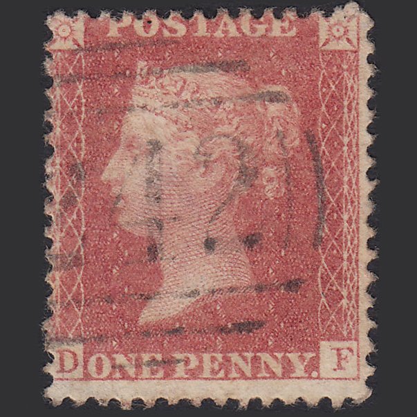 GB QV 1857 1d Rose-red (Plate 62) SG40-C10(1) DF FU Derby 242