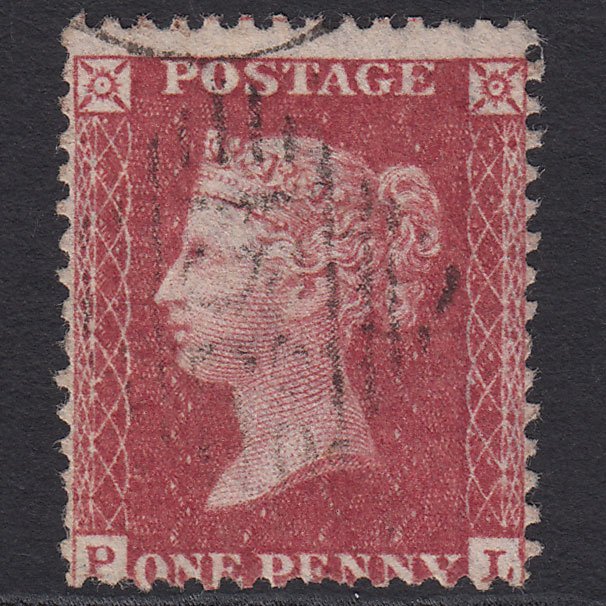 GB QV 1857 1d Deep Rose-red (Plate 27) SG41-C10(4) PL FU Ireland