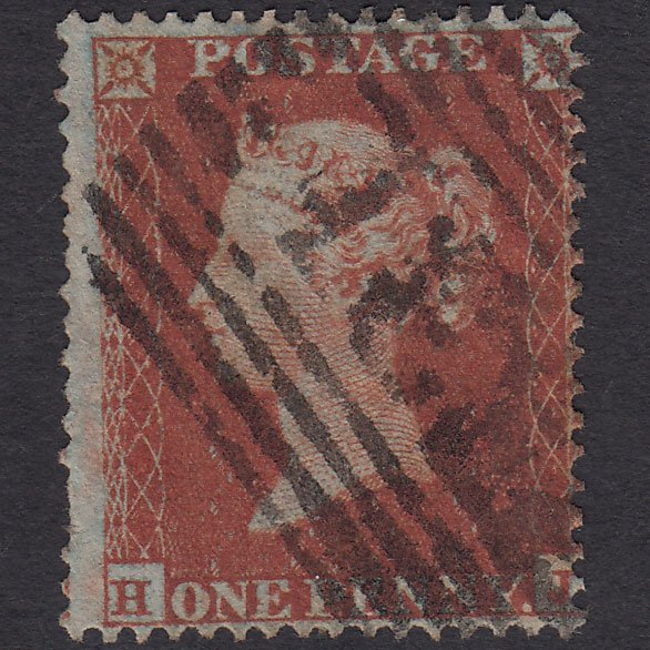 GB QV 1854 1d Red-brown (Plate 195) SG17-C1(1) HJ GU Edinburgh 131