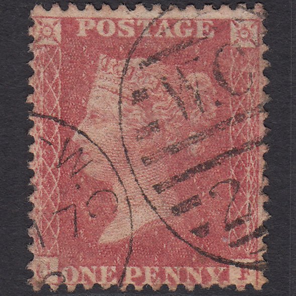 GB QV 1857 1d Pale Rose (Plate 27) SG39-C10(3) CF FU London D&S Cancel