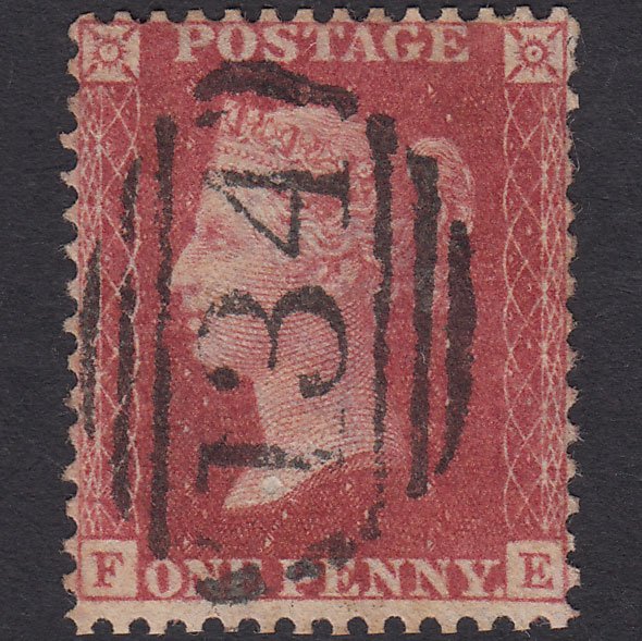 GB QV 1857 1d Rose-red (Plate 48) SG40-C10(1) FE FU Bristol 134