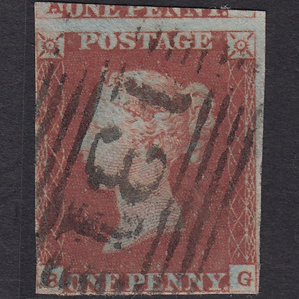 GB QV 1841 1d Red-brown (Plate 85) SG8-B1(1) BG GU nr 4M Edinburgh 131