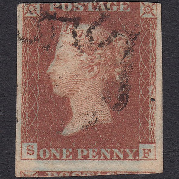 GB QV 1841 1d Red-brown (Plate 22) SG8-B1(1) SF FU Missing Imprimatur 3m MX