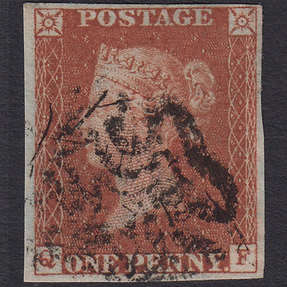 GB QV 1841 1d Red-brown (Plate 29) SG8-B1(1) GUideline QF FU 4 Margins MX